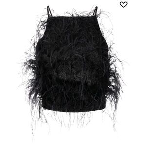 Cult Gaia Joey Ostrich Feather Top - M